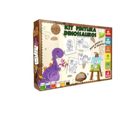 Kit De Pintura Dinossauros - Brincadeira De Criança