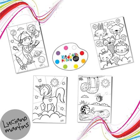 Kit De Pintura Em Madeira Infantil Com Desenhos Unicórnio - Nig