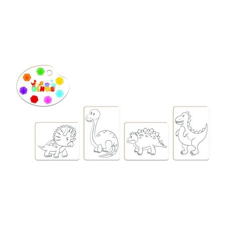 Kit Educativo Dinossauros em Madeira para Colorir - ENGENHA KIDS