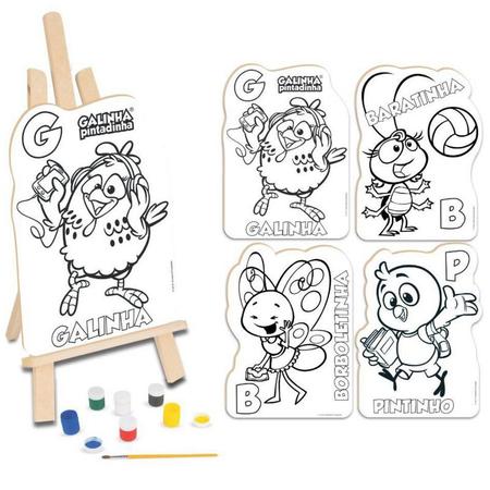 Pintura Madeira Infantil Cavalete Desenho Galinha Pintadinha - NIG - Kit de  Pintura Infantil - Magazine Luiza
