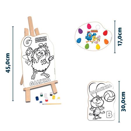 Kit Pintura Galinha Pintadinha Cavalete Tintas e Tela Infantil​ - Camilo's  Variedades