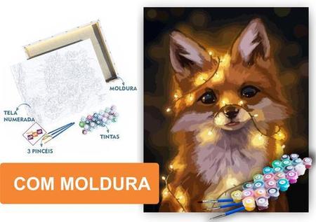 Kit Pintura Numerada - Plantas - Tela + Tinta + Moldura