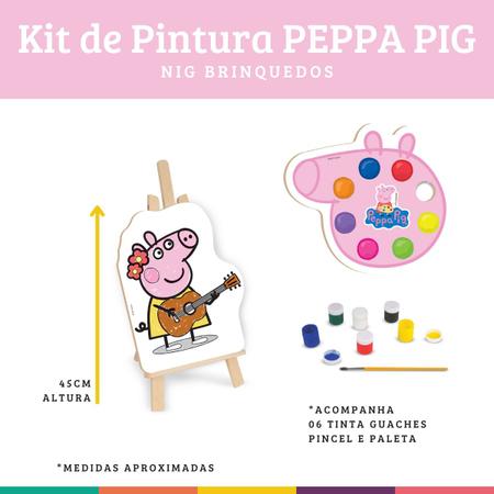 Kit Pintura Peppa Pig Cavalete Telas Paleta Madeira MDf 0525 - Nig - NIG  Brinquedos - Kit de Pintura Infantil - Magazine Luiza