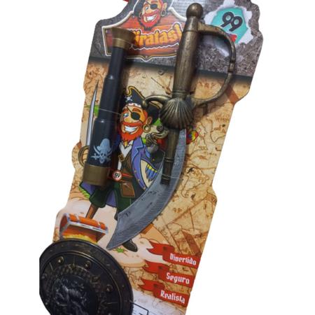 Kit Brinquedo 2 Pistola Pirata Fantasia Cosplay e Decoração