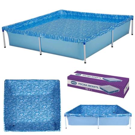 Imagem de Kit Piscina Quadrada 1500 L + Capa e Forro Mor + Bola e Boias Das Princesas