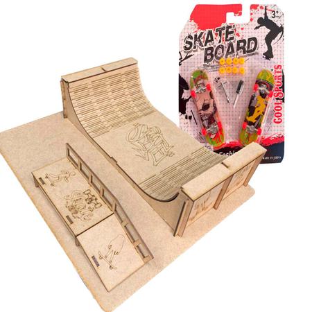 Kit 9 Skate De Dedo Radical E Pista Rampa Mdf Deck Brinquedo