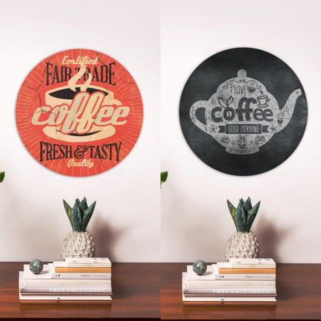 Imagem de Kit Placas Decorativas Cantinho Do Café I Love Coffee Quadro