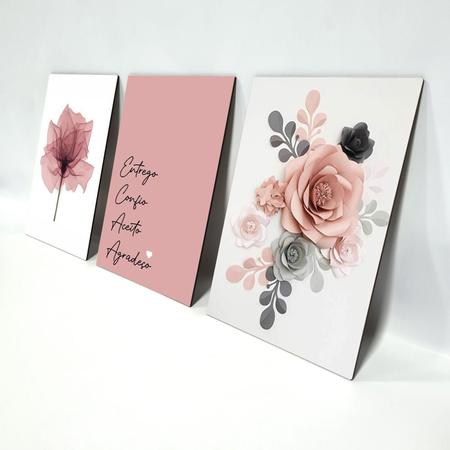 Imagem de Kit Placas Quadros Decorativos 3 Peças Mdf - Entrego, Confio