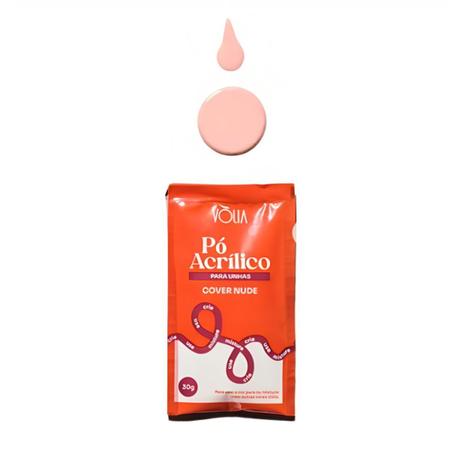 Imagem de Kit Pó Acrílico Cover Rose e Nude + Monomer + Pote Eco Vòlia