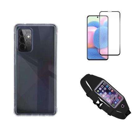 Imagem de Kit Pochete Samsung Galaxy A72 + Capinha Anti Impacto + Película de Vidro