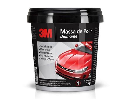 Imagem de Kit Polimento 3M Massa Diamante 1KG + Finesse-It Polidor + Liquido Lustrador + Cera Auto Brilho