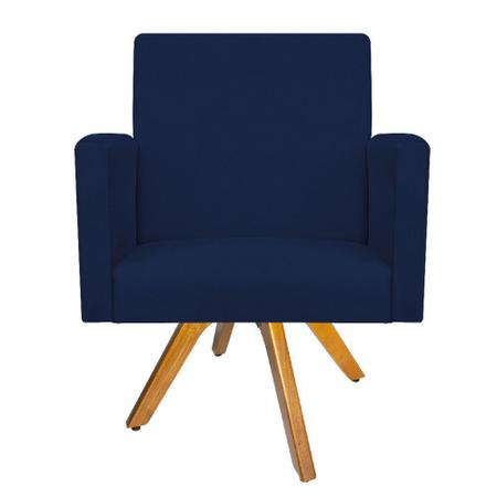 Kit Poltrona Beatriz e Puff Sofia Base Giratória de Madeira Suede Azul Marinho - DAMAFFÊ MÓVEIS - DAMAFFE MÓVEIS Imagem de Kit Poltrona Beatriz e Puff Sofia Base Giratória de Madeira Suede Azul Marinho - DAMAFFÊ MÓVEIS