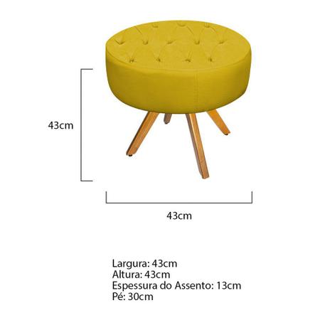 kit Poltrona e Puff Fernanda Base Giratória de Madeira Suede Amarelo - DAMAFFÊ MÓVEIS - DAMAFFE MÓVEIS Imagem de kit Poltrona e Puff Fernanda Base Giratória de Madeira Suede Amarelo - DAMAFFÊ MÓVEIS