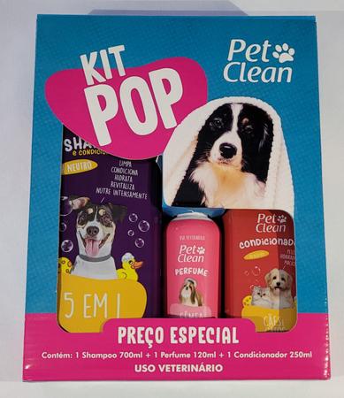 Imagem de Kit Pop PetClean Shampoo 5x1 + Condicionador + Perfume Pet