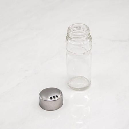 Imagem de Kit porta condimentos saleiro e pimenteiro com suporte inox