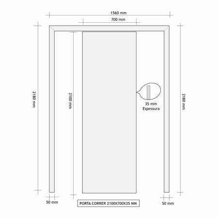 Kit Porta de Correr Madeira Lisa 210x70x3,5cm Laca Moldufama Imagem de Kit Porta de Correr Madeira Lisa 210x70x3,5cm Laca Moldufama