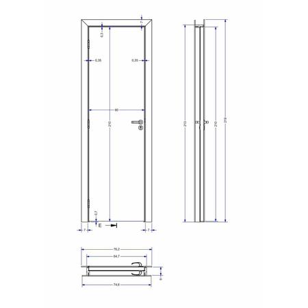 Imagem de Kit Porta de Madeira 210x60cm Batente Ultra 9cm Lugano Premium Plus Famossul