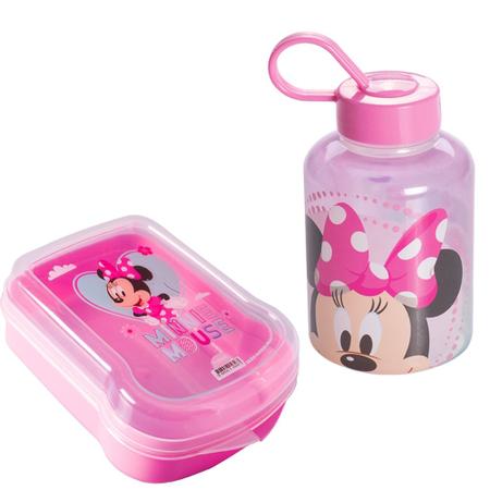 Kit escolar Minnie Mouse com garrafa e pote, 15631, Plasutil - CX