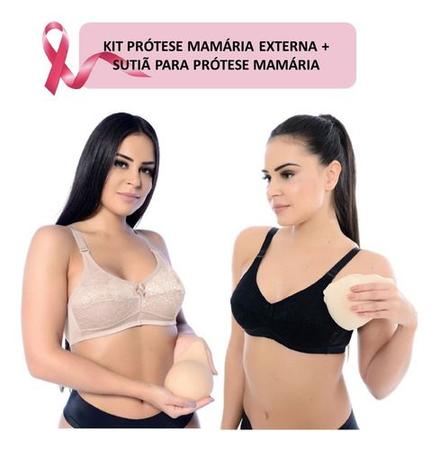 Kit Pós Mastectomia Prótese + Sutiã + Fita T Invertido + Faixa de  Compressão - Model Slim - Sutiã - Magazine Luiza