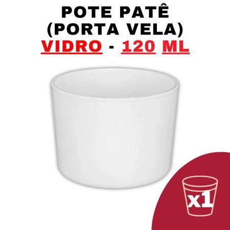 Imagem de Kit Potes de Vidro Patê Jateado Branco S/ Tampa 120 Ml - Patê - Whisky - Velas - Gourmet - Decoração- Degustação