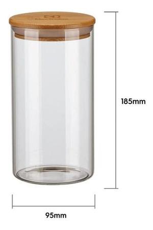 Imagem de Kit Potes de Vidro Porta Mantimentos Herméticos Electrolux - Inox / bambu 4 Unidades