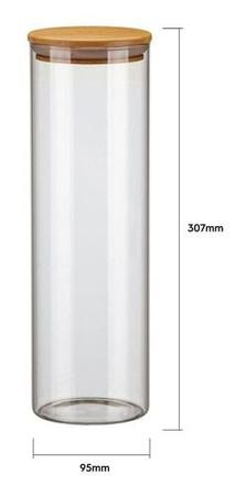 Imagem de Kit Potes de Vidro Porta Mantimentos Herméticos Electrolux  Inox  bambu 4 Unidades