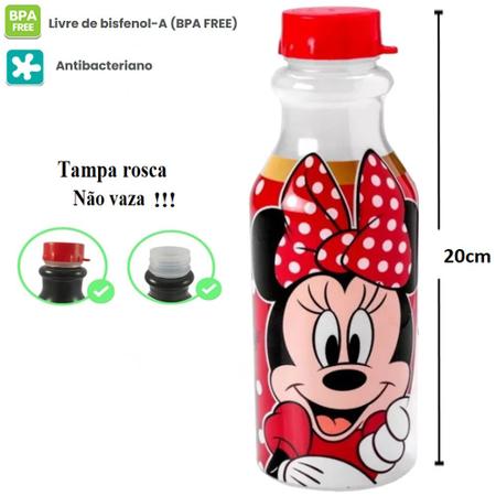 Kit escolar Minnie Mouse com garrafa e pote, 15631, Plasutil - CX