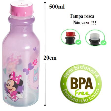 Kit escolar Minnie Mouse com garrafa e pote, 15631, Plasutil - CX