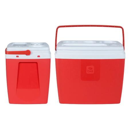 Imagem de Kit Praia Vermelho com 1 Esteira 1,80 M + Caixa Termica Cooler 19 L  Bel 