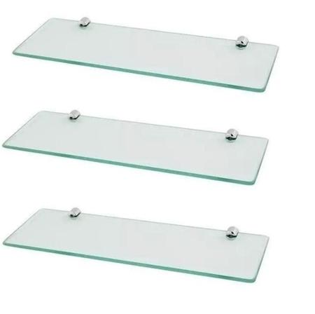 Imagem de Kit prateleira de vidro para banheiro 50x10 com 3 unidades GABIART