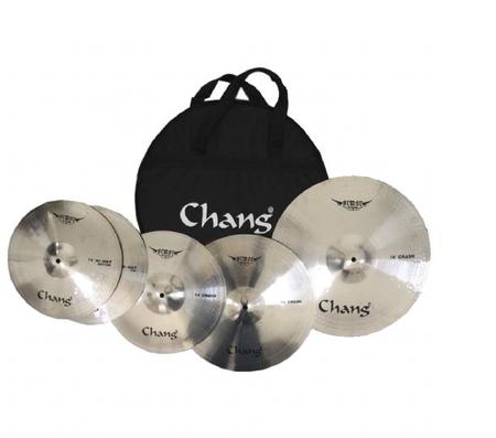 Imagem de Kit Pratos Para Bateria Chang Armor Nickel 13/14/16/18 + Bag