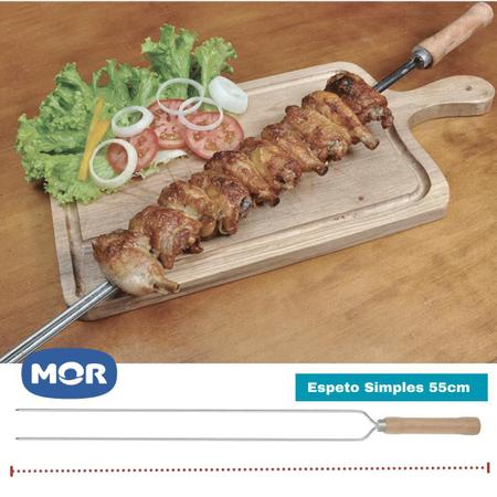 Espeto Duplo Para Churrasco 55cm Mor