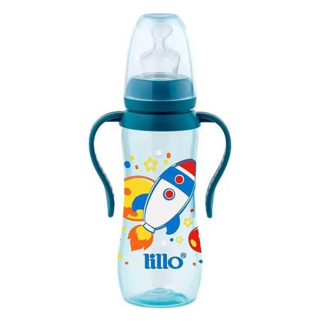 Imagem de Kit Presente Manta Baby com Mamadeira Foguete Azul 240 ml