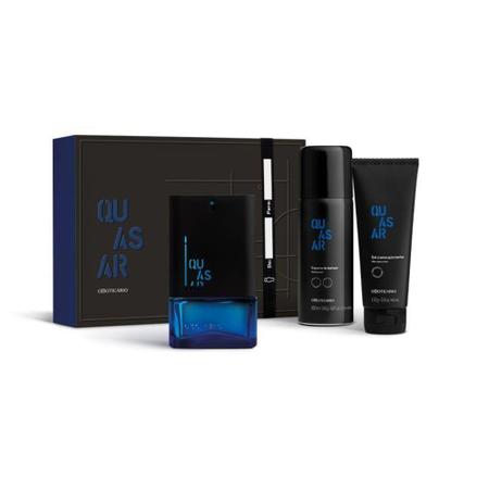 Imagem de Kit Presente Quasar: Desodorante Colônia 90ml + Espuma de Barbear 200ml + Gel Pós Barba 110g - OBoti