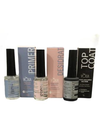 Imagem de Kit Primer 10 ml Desidrat PH 9 ml Top Coat Volia