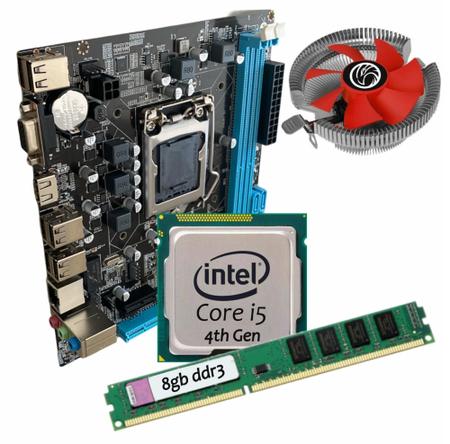 Imagem de Kit Processador Cpu Intel Core I5 4ªgeração + Placa Mãe H81 1150 + 8gb Ddr3 + Cooler