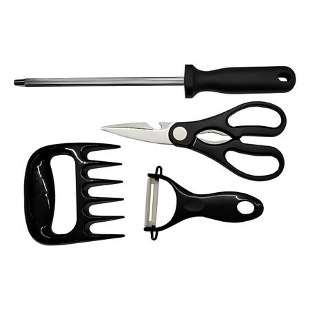 Imagem de Kit Profissional De Facas Conjunto Completo Para Churrasco Com 8 Peças Antiaderente Fio De Navalha