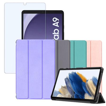 Imagem de Kit Proteção Capa Smart Case P/ Tablet Galaxy Tab A9 tela 8.7 + Película