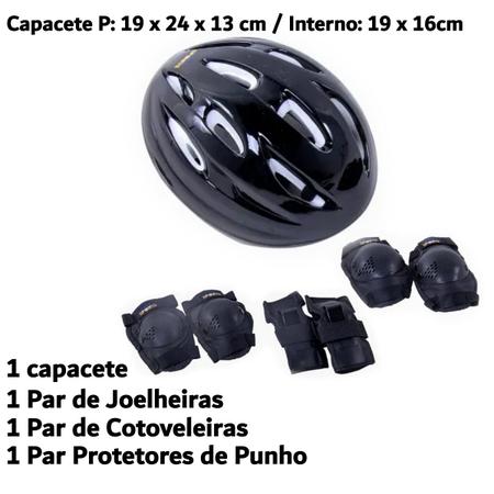 Imagem de Kit Proteção Esportiva Capacete Cotoveleira Joelheira Punho