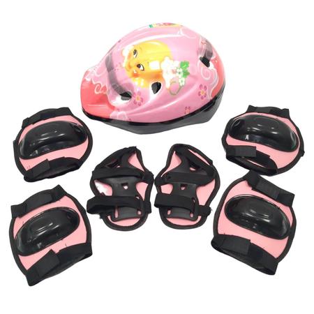 Imagem de Kit Protecao Infantil Capacete Joelheira Cotoveleira Bike