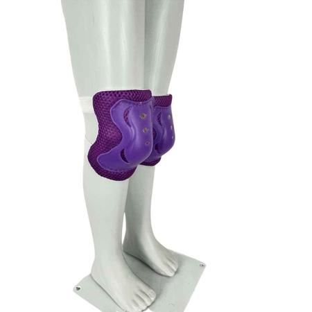 Imagem de Kit Proteção Infantil Para Esportes Radicais Violeta Completo Com Capacete Cotoveleiras Joelheiras Unitoys