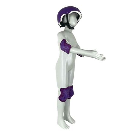 Imagem de Kit Proteção Infantil Para Esportes Radicais Violeta Completo Com Capacete Cotoveleiras Joelheiras Unitoys