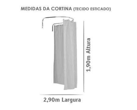Imagem de Kit Provador Cortina Preto e Arco 70x70 Para Loja De Roupas