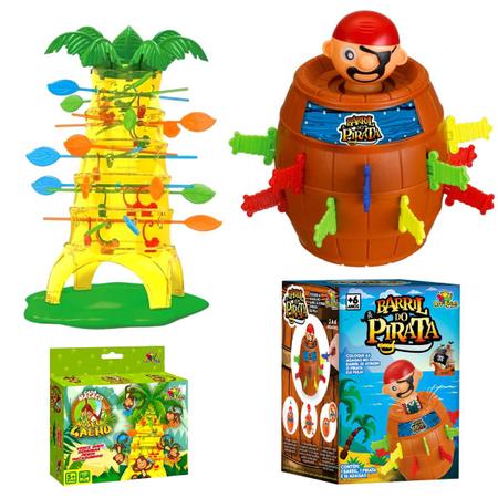 Kit Pula Pirata Pula Macaco 2 Jogos Brinquedos Infantil Criança