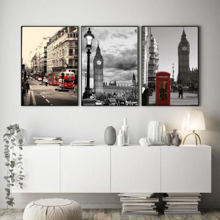 QUADRO CIDADE LONDRES - ÔNIBUS E BIG BEN - TAMANHO 40X60