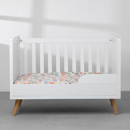 Imagem de Kit Quarto Infantil Retrô Branco Fosco - Berço + Cômoda