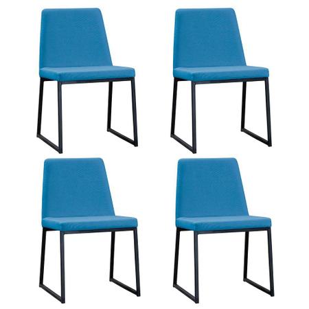 Imagem de Kit Quatro Cadeiras Yanka Azul - OOCA Móveis