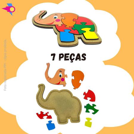 Quebra-cabeça Elefante 7 peças