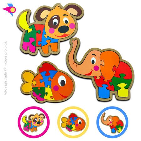 Kit 3 Jogos Infantil Quebra-Cabeca Animais Brinquedo Criança - Pais e  filhos - Quebra Cabeça - Magazine Luiza