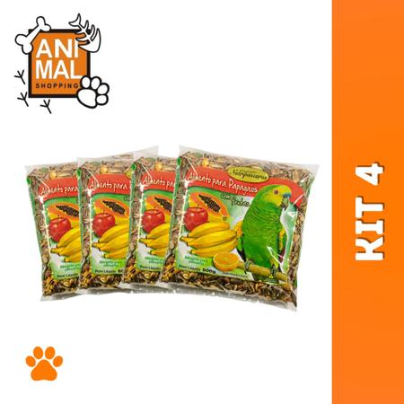 Imagem de Kit Ração para Pássaros Mistura para Papagaios com Frutas Nutripássaros- 2 Kg - 4 pacotes de 500g -